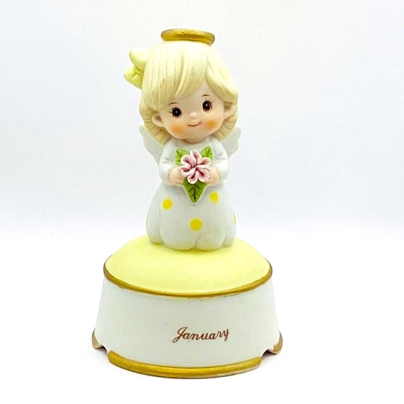 Lefton’s Musical Treasures Happy Birthday Song Angel January - Picture 1 of 4